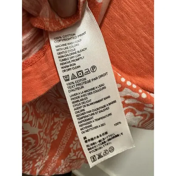 Tommy Bahama Orange White Floral Sundress XS Cotton Spaghetti Strap Resort Dress - Picture 8 of 8